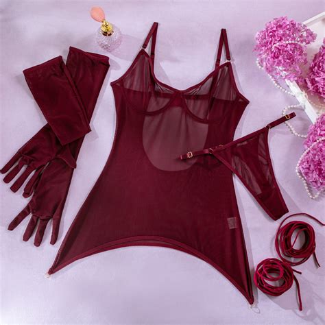 Lingerie Sexy Gaze Sexy Gaze Sexy Luvas De Cinto De Corda See Tie Sem