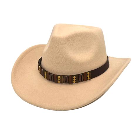 Zhizaihu Women Men S Cowboy Hats Classic Hard Felt Western Cowboy Wide