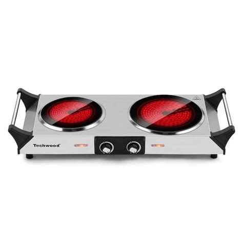 Elexnux Portable Burner In Infrared Ceramic Silver Electric Stove Watt Hot Plate