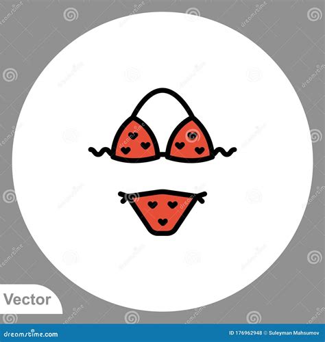 Bikini Vector Icon Sign Symbol Stock Illustration Illustration Of
