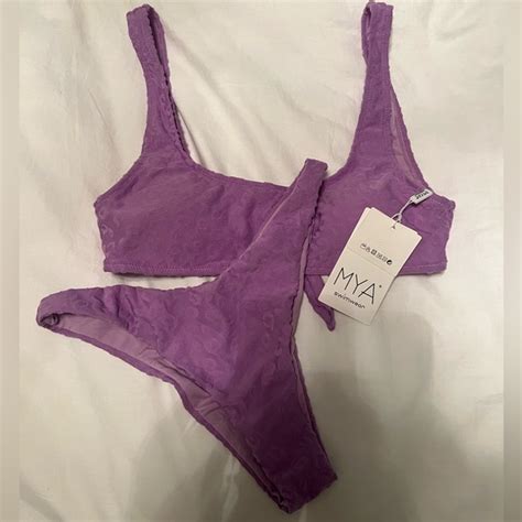 Mya Swim Nwt Purple Textured Bikini Poshmark