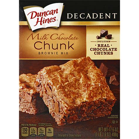 Duncan Hines Decadent Brownie Mix Milk Chocolate Chunk Cake Cookie And Brownie Mixes Foodtown