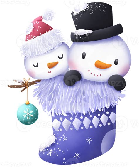 Joyful Christmas Snowman Illustration 31738954 Png