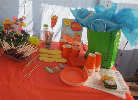 coloring sheets for the children, lorax mustaches, and of course the