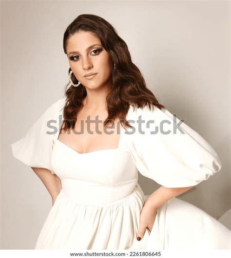 Woman White Dressbrunette Fashion Model Nude Stock Photo 2261806645 Shutterstock