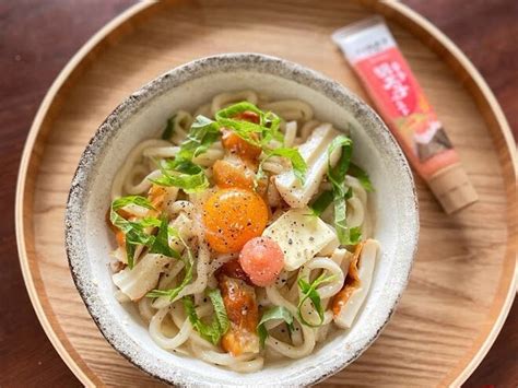 【5分で出来ます！レンジで簡単明太カルボナーラうどん】と週末の晩ごはん By 井上かなえ（かな姐）さん レシピブログ 料理ブログのレシピ満載！