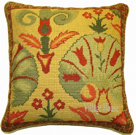 Leaves Needlepoint Pillow Village House Pillows