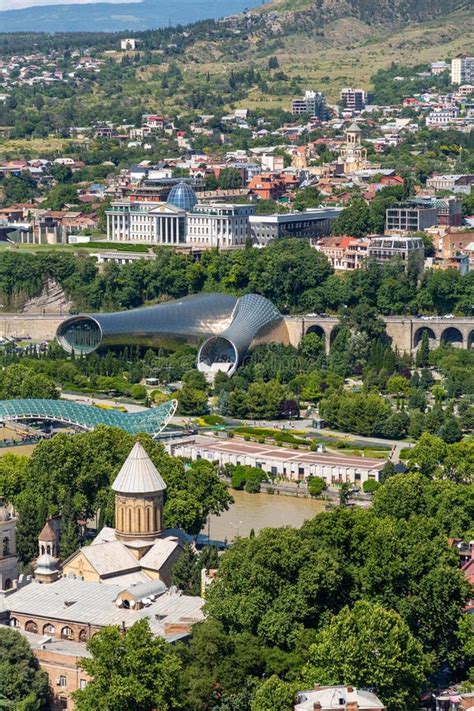 Aerial View Of The City Of Tbilisi The Capital Of Georgia Editorial