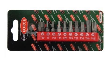 Набор бит TORX с отверстием 10пр. 1/4" (TН 7,8,9,10,15,20,25,27,30,40 ...