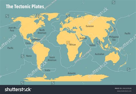 Modern Map Earths Tectonic Plates Stock Illustration 2061639188