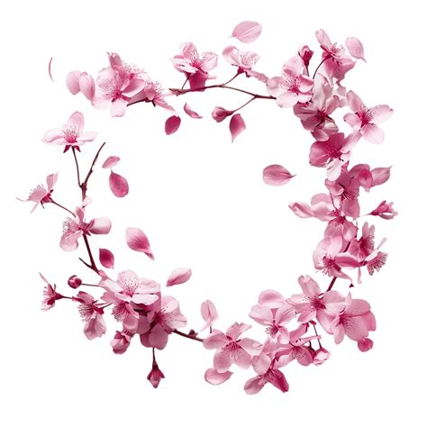 Pink Flowers Round Flower Ring Petals Falling, Petal, Pink, Falling