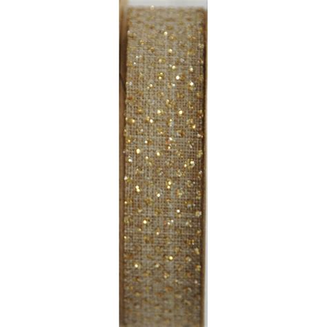 Offray 58 Natural Glitter Canvas Ribbon 1 Each