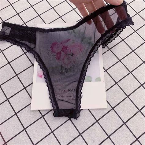 Pcs Full Transparent Women Thong Lingerie Lace G String Underwear Female Perspective Sheer