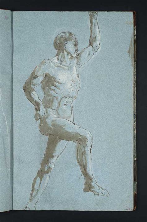 A Standing Male Nude With Left Arm And Right Leg Raised Joseph