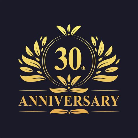 30th Anniversary Design, luxurious golden color 30 years Anniversary ...