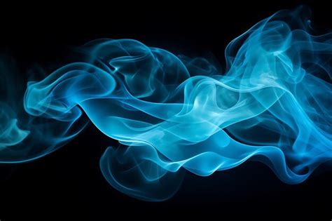 Premium Photo Movement Of Turquoise Smoke Spread On Black Background