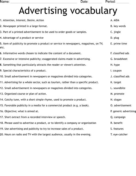 Advertising Slogans Worksheet - WordMint - Worksheets Library