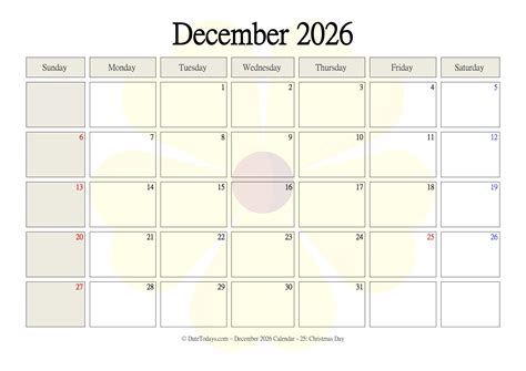 Printable December 2026 Calendar With Holidays