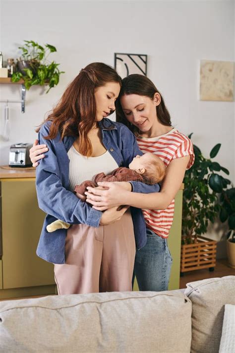 Joyful Lesbian Couple Celebrating Mothers Day Stock Photos Free Royalty Free Stock Photos