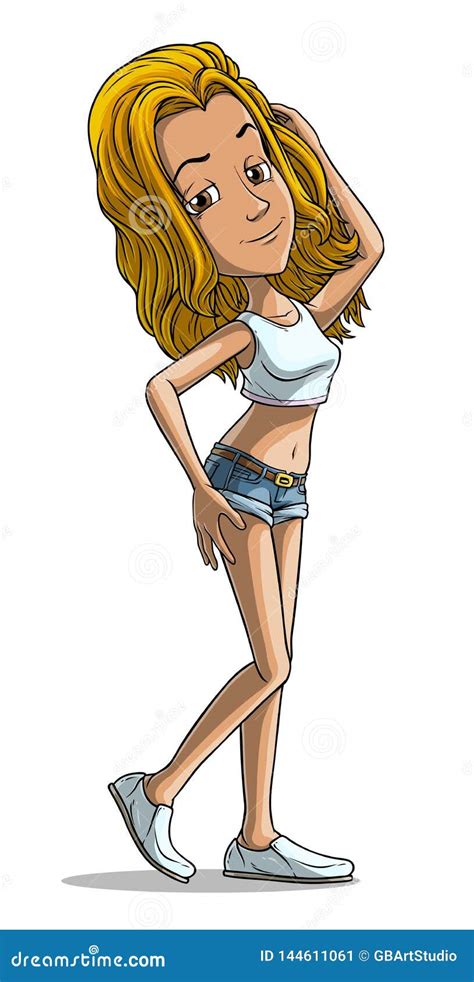 Cartoon Blonde Girl Character Vector Stock Vector Illustration Of Eyebrow Portrait