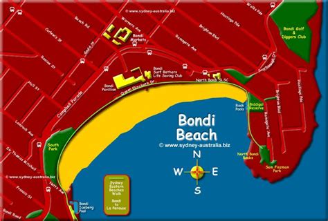 Bondi beach map - Bondi beach map sydney (Australia)