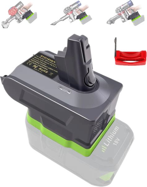 TPDL For Dyson V7 V8 Adapter For Ryobi 18V Lithium Battery 2 In 1