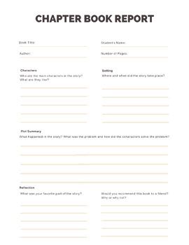 chapter book report  jenn drennan tpt