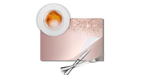 Rose Gold Glitter Dust Party Paper Placemat Zazzle