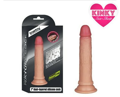 Dildo Realista Doble Densidad Silicón Líquido Miembro Natural Sin Testículos 17 8 cms Kinkyss