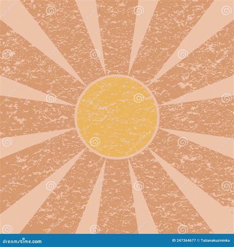 Groovy Retro Sunshine Poster Groovy Sun Pastel Background Boho