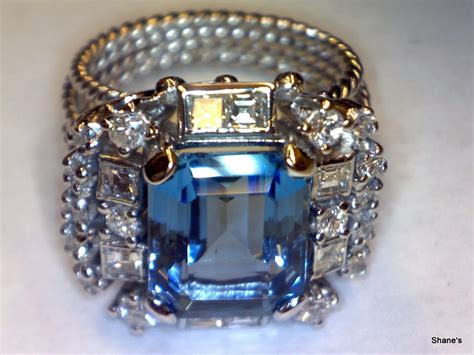 Shane's Pawn Shop 18K White Gold Aquamarine and Diamond Ring | Shane's ...