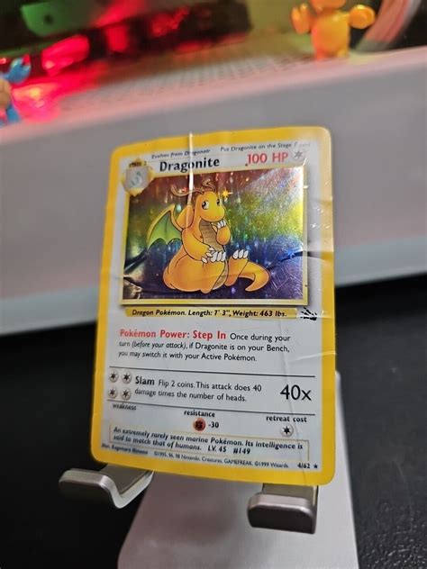 1999 Dragonite 4 62 Holo Rare Pokemon Fossil Vintage WOTC HP EBay