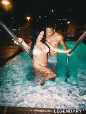 Curvy Latin Milf Mona Azar Enjoys The Company Of Black Dude In The Pool Photos