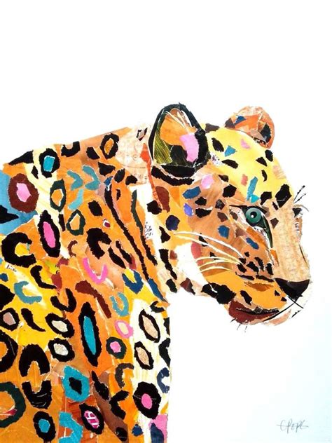 Leopard Art Leopard Wall Art Leopard Collage Original Leopard Art