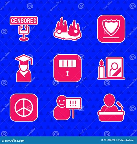 Set Prison Cell Door, Protest, Speaker, Mourning Photo Frame, Peace