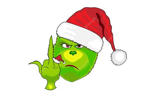 Premium Vector A Cartoon Grinch With A Santa Hat On