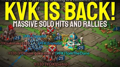 Kvk Is Back Massive Solo Hits And Rallies Lords Mobile Youtube