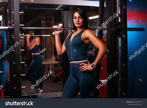 Sexy Fitness Brunette Woman Posing Gym Stock Photo Shutterstock