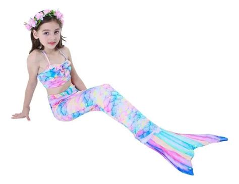 Sirena Cola Y Bikini Niñas Traje De Baño Set Envío Gratis MercadoLibre