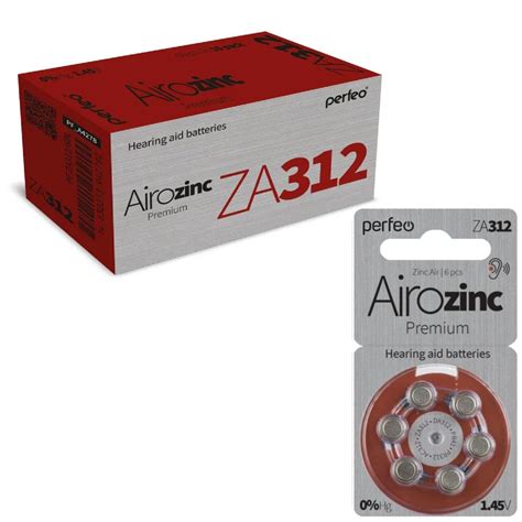 Батарейки Perfeo Airozinc Premium ZA312 (AC312, DA312,PR41,PR312) для ...