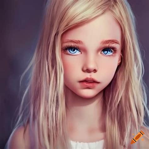 Petite Girl With Long Silvery Blonde Hair On Craiyon