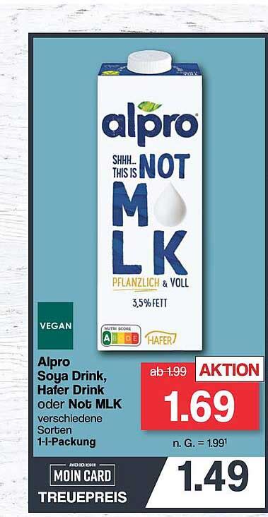 Alpro Soya Drink Hafer Drink Oder Not Milk Angebot Bei Famila Nordwest