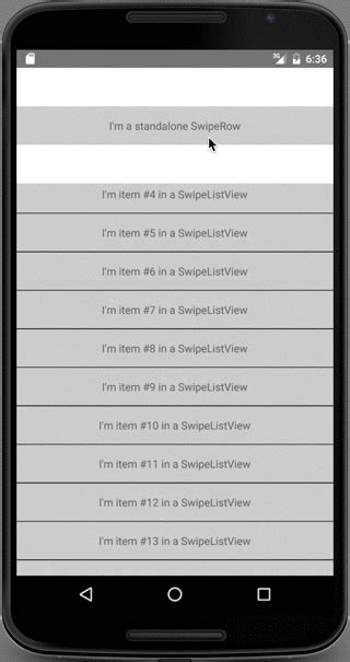 A Listview With Rows That Swipe Open And Closed