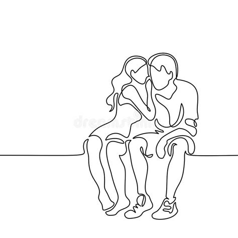 Line Drawing Man Woman Sitting Together Stock Illustrations 408 Line Drawing Man Woman Sitting