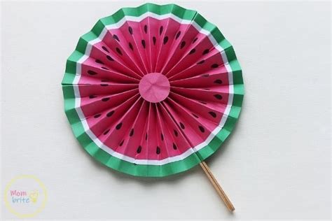 Watermelon Paper Fan Craft For Kids