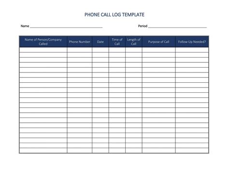 Free 40 Printable Call Log Templates Wordexcelpdf Templatelab Call Back