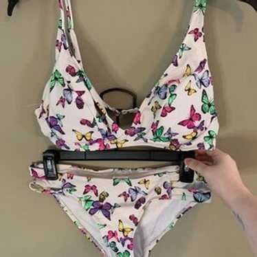 No Boundaries Pink And White Floral Bikini Swimwear Gem