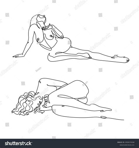 Sketch Nude Woman Lying Naked Woman Stock Vector Royalty Free Shutterstock