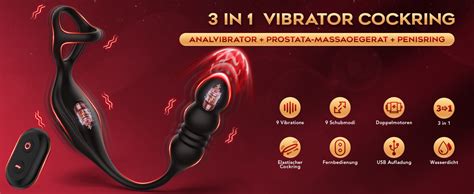 Anal Vibrator Prostata Stimulation Männer mit Penisring Sex Spielzeug für Männer Anal Dildo