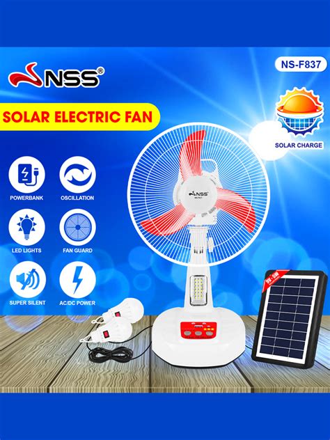 Nss 12 Solar Fan Rechargeable Solar Electric Fan With Solar Panel